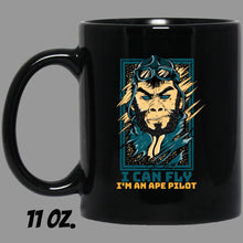 Load image into Gallery viewer, Ape Pilot - Cups Mugs Black, White &amp; Color-Changing