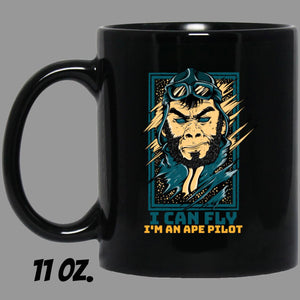 Ape Pilot - Cups Mugs Black, White & Color-Changing