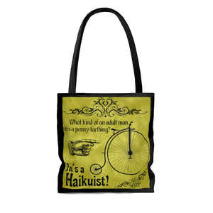 Penny-Farthing Haikuist - AOP Tote Bag, 3 size options