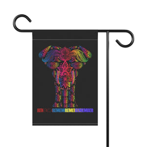 Remember Rainbow Elephant Flag Garden & House Banner Pole Not Included for Pride Month LGBTQIA+ Ally Lawn Ornament in 2 sizes outdoor flag