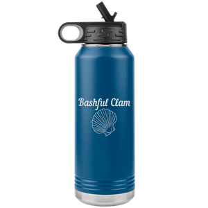 Bashful Clam - Water Bottle, Stainless Steel, 32 oz Tumbler