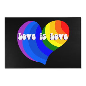 Love is Love Rainbow Heart - Area Rug, 3 size options