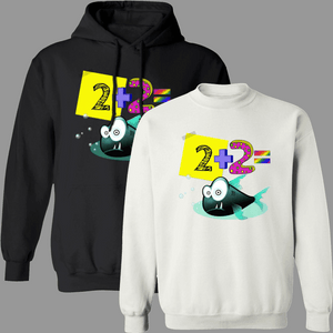 2+2=Fish - Pullover Hoodies & Sweatshirts