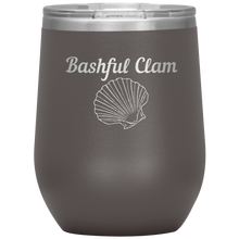 Load image into Gallery viewer, Bashful Clam - Wine Tumbler 12 oz Pewter