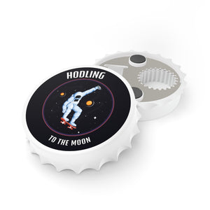 Hodling to the Moon Astronaut - Bottle Opener Fridge Magnet