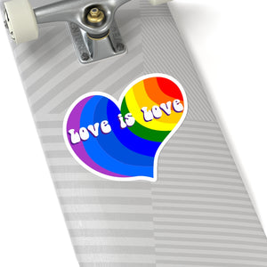 Love is Love Rainbow Heart - Kiss-Cut Stickers, 4 size options