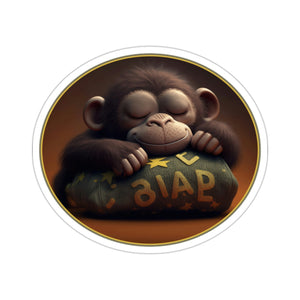Sleeping Baby Ape Varsity - Kiss-Cut Stickers, 4 size options