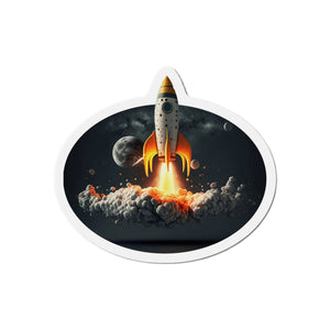 Rocket Liftoff Kiss-Cut Magnets