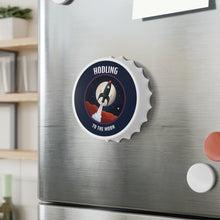 Load image into Gallery viewer, Hodling to the Moon Rocket - Bottle Opener Fridge Magnet