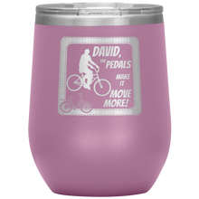 Load image into Gallery viewer, Pedals Make it Move More - Wine Tumbler 12 oz Lt Purple