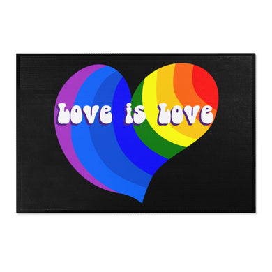 Love is Love Rainbow Heart - Area Rug, 3 size options
