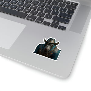 Ape Space Cowboy Cyan - Kiss-Cut Stickers, 4 size options