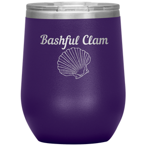 Bashful Clam - Wine Tumbler 12 oz Purple