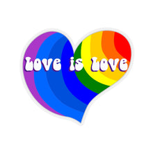 Load image into Gallery viewer, Love is Love Rainbow Heart - Kiss-Cut Stickers, 4 size options