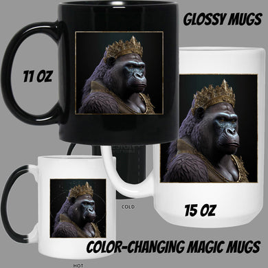 Ape Queen Gold - Cups Mugs Black, White & Color-Changing
