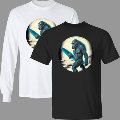 Ape Surfer Blue Premium Short & Long Sleeve T-Shirts Unisex