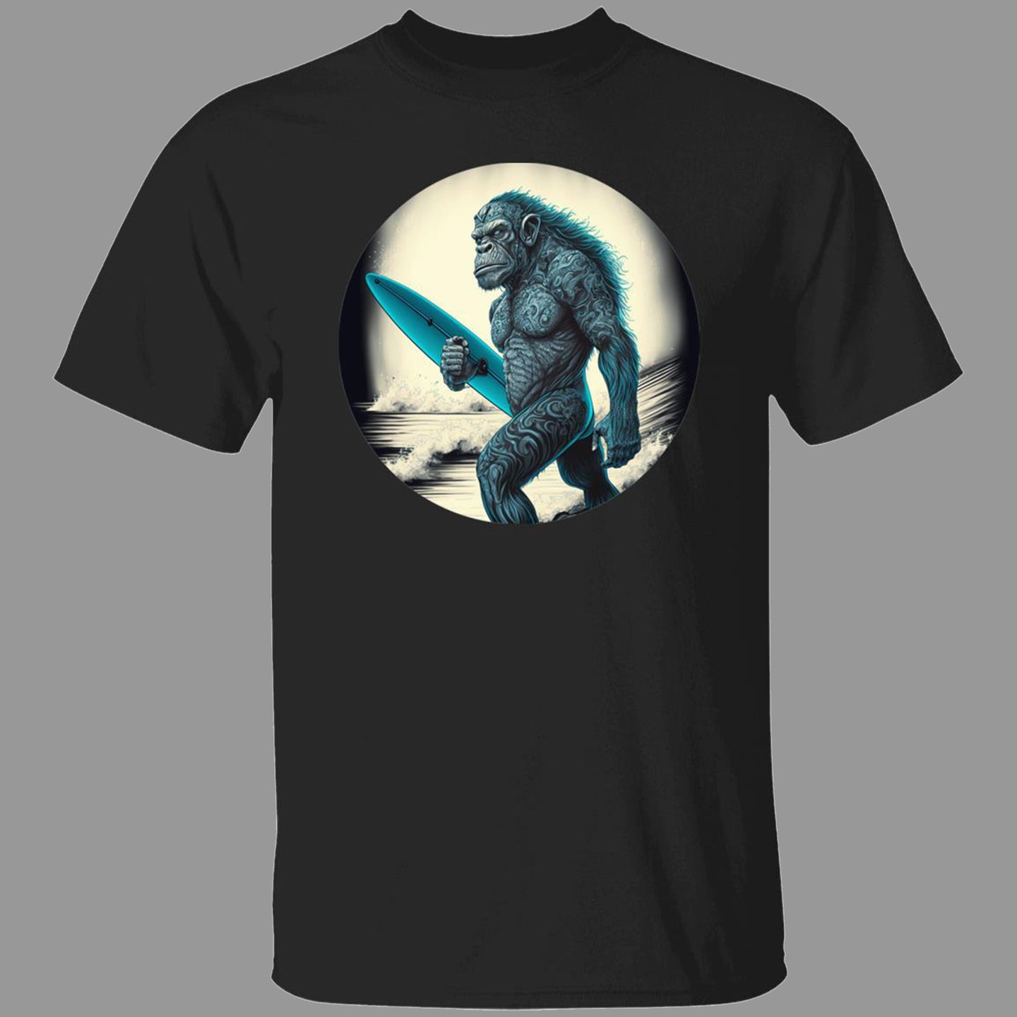 Ape Surfer Blue Premium Short & Long Sleeve T-Shirts Unisex