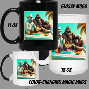 Apes in Paradise - Cups Mugs Black, White & Color-Changing