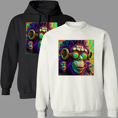 Cosmic Apes Trippy Pullover Hoodies & Sweatshirts
