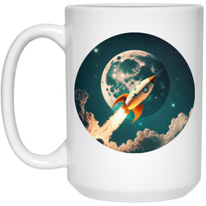 Rocket to Moon - Cups Mugs Black, White & Color-Changing
