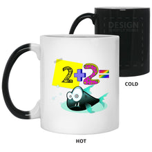 Load image into Gallery viewer, 2+2=Fish - Cups Mugs Black, White &amp; Color-Changing