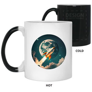 Rocket to Moon - Cups Mugs Black, White & Color-Changing