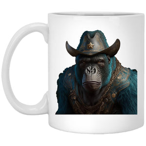 Ape Space Cowboy Cyan - Cups Mugs Black, White & Color-Changing