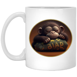 Sleeping Baby Ape Varsity - Cups Mugs Black, White & Color-Changing