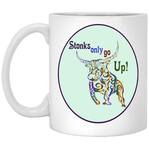 Stonks Only Go Up – Cups Mugs Black, White & Color-Changing