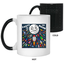 Load image into Gallery viewer, Party on the Moon – Cups Mugs Black, White &amp; Color-Changing
