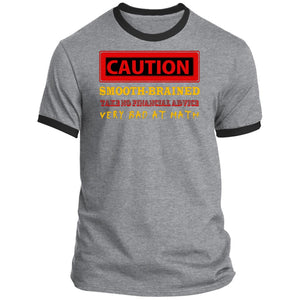 Caution Very Bad at Math, No Icons - Premium & Ringer Short Sleeve T-Shirts