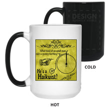 Load image into Gallery viewer, Penny Farthing Haikuist - Cups Mugs Black, White &amp; Color-Changing