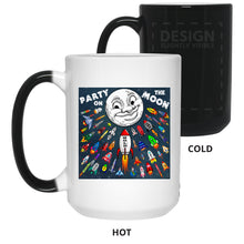 Load image into Gallery viewer, Party on the Moon – Cups Mugs Black, White &amp; Color-Changing