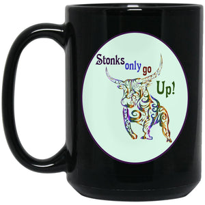 Stonks Only Go Up – Cups Mugs Black, White & Color-Changing