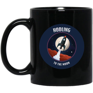 Hodling to the Moon Rocket – Cups Mugs Black, White & Color-Changing