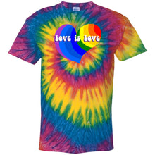 Load image into Gallery viewer, Love is Love Rainbow Heart - Tie-Dye T-Shirt or Hoodie