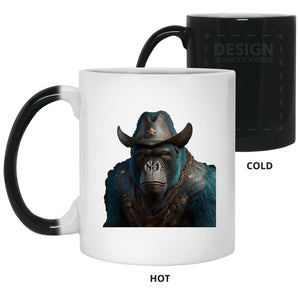 Ape Space Cowboy Cyan - Cups Mugs Black, White & Color-Changing