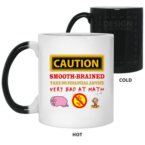 Caution Very Bad at Math, With Icons – Cups Mugs Black, White & Color-Changing