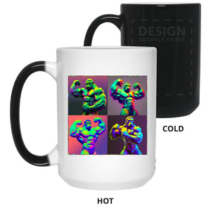 Ape Strong Neon Pop Art - Cups Mugs Black, White & Color-Changing