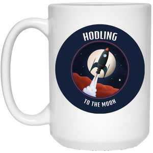 Hodling to the Moon Rocket – Cups Mugs Black, White & Color-Changing