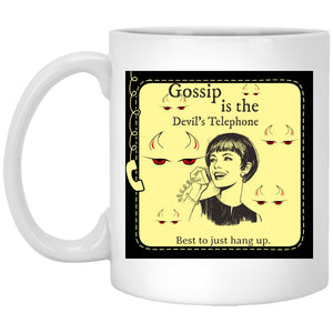 Gossip is the Devil's Telephone - Cups Mugs Black, White & Color-Changing