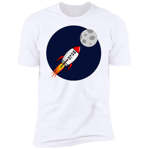 HOLD Moon Rocket Red - Premium & Ringer Short Sleeve T-Shirts