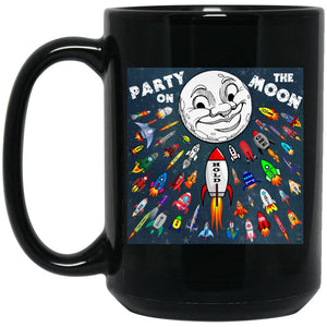 Party on the Moon – Cups Mugs Black, White & Color-Changing