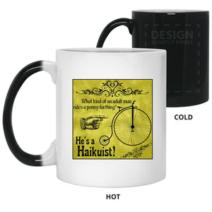 Penny Farthing Haikuist - Cups Mugs Black, White & Color-Changing