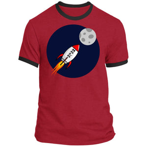 HOLD Moon Rocket Red - Premium & Ringer Short Sleeve T-Shirts