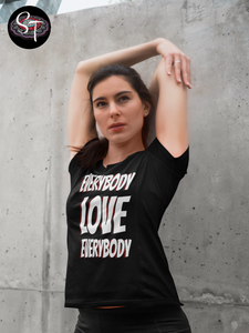 Everybody Love Everybody - AOP Crew Neck T-shirt Short Sleeve, Black