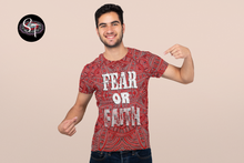 Load image into Gallery viewer, Fear or Faith - AOP Crew Neck T-shirt Short Sleeve