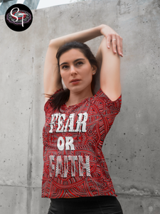 Fear or Faith - AOP Crew Neck T-shirt Short Sleeve