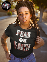 Load image into Gallery viewer, Fear or Faith - AOP Crew Neck T-shirt Short Sleeve, Black