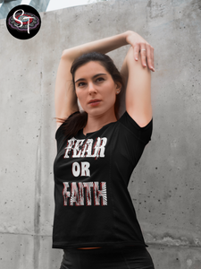 Fear or Faith - AOP Crew Neck T-shirt Short Sleeve, Black